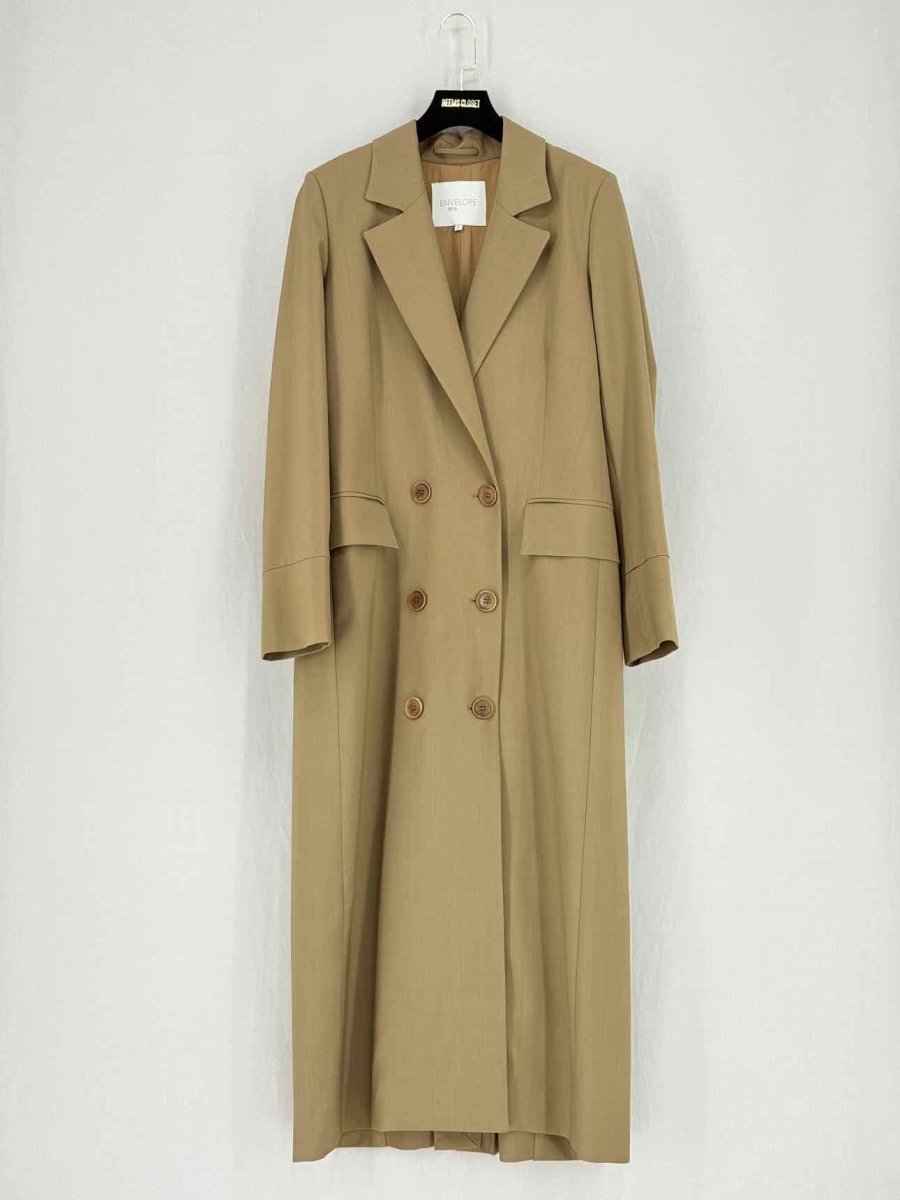 Pre - loved ENVELOPE Mocha Size US 2 Trench Coat at Reems Closet