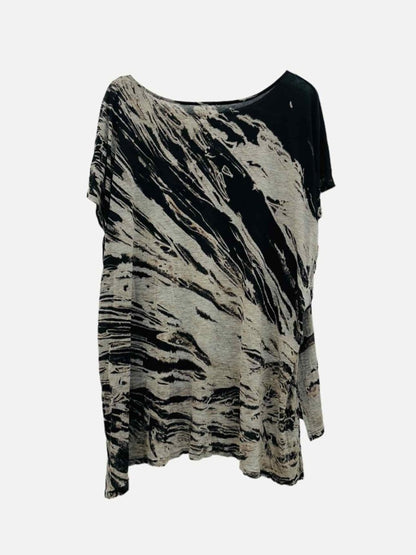 Pre - loved ENZA COSTA Beige & Black Printed Top at Reems Closet