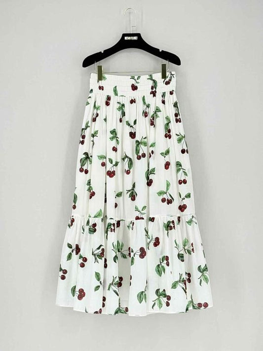 Pre - loved EPHERMERA White Multicolor Size US 6 Midi Skirt at Reems Closet