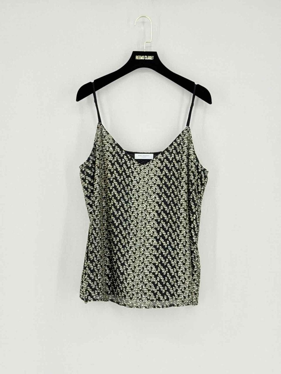 Pre - loved EQUIPMENT Black Multicolor Size Medium Camisole at Reems Closet