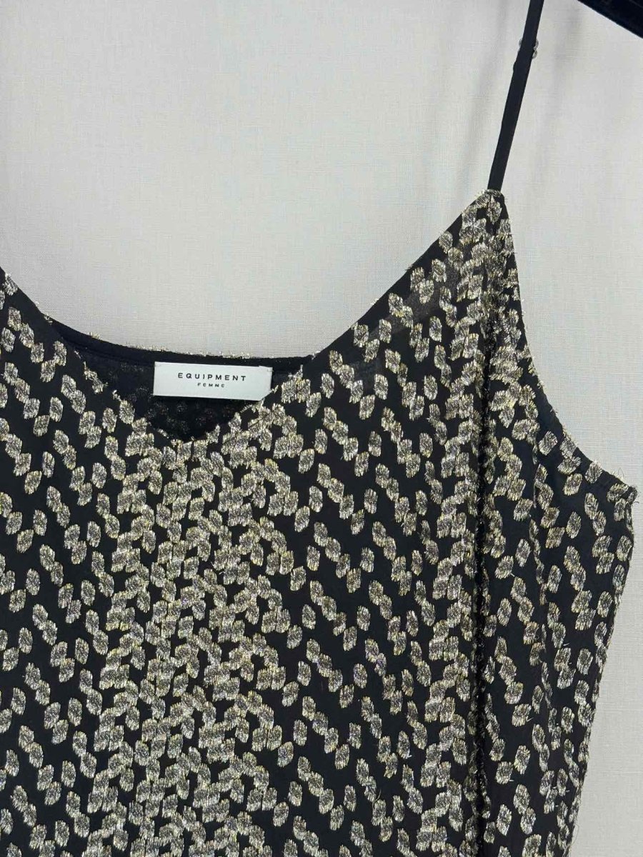 Pre - loved EQUIPMENT Black Multicolor Size Medium Camisole at Reems Closet