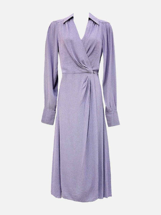 Pre - loved EQUIPMENT Wrap Effect Lavender Print Midi Dress at Reems Closet