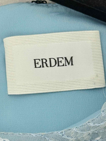 Pre - loved ERDEM Blue Floral Size US 8 Long Dress at Reems Closet