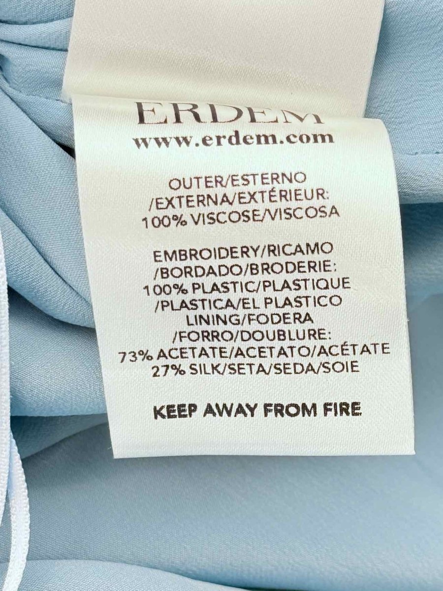 Pre - loved ERDEM Blue Floral Size US 8 Long Dress at Reems Closet