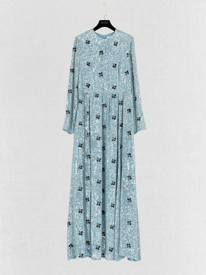 Pre - loved ERDEM Blue Floral Size US 8 Long Dress at Reems Closet