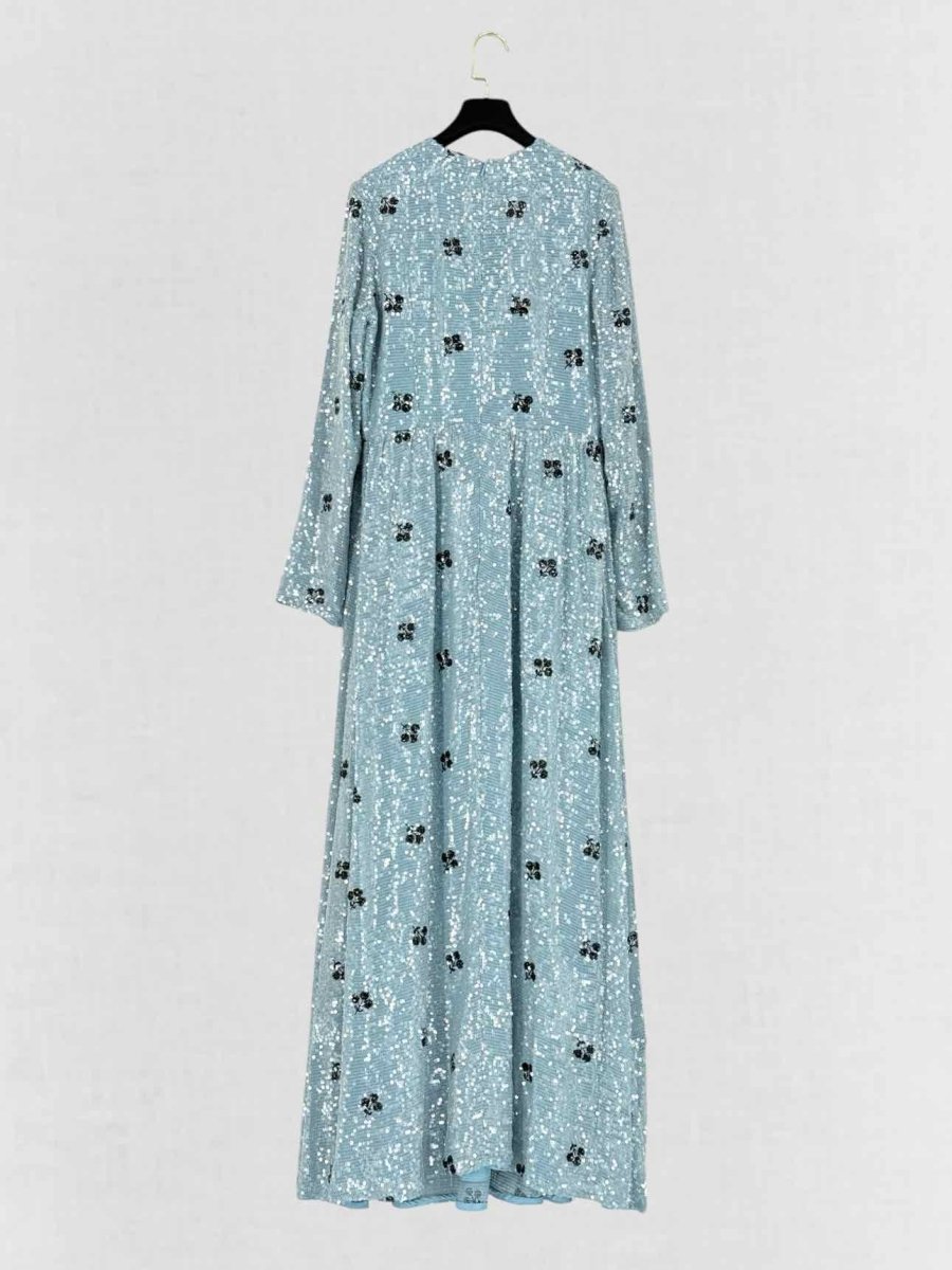 Pre - loved ERDEM Blue Floral Size US 8 Long Dress at Reems Closet