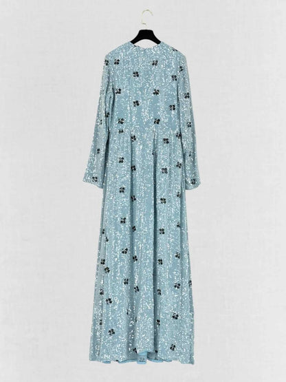Pre - loved ERDEM Blue Floral Size US 8 Long Dress at Reems Closet