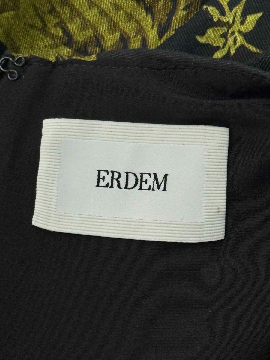 Pre-loved ERDEM Faille Black Multicolor Floral Midi Dress at Reems Closet