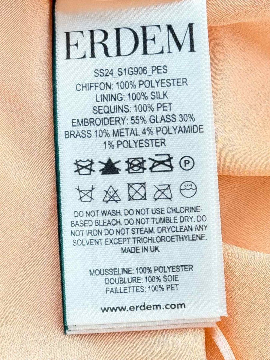 Pre - loved ERDEM Pink Sequin Embellished Size US 10 Long Dress at Reems Closet