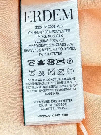 Pre - loved ERDEM Pink Sequin Embellished Size US 10 Long Dress at Reems Closet