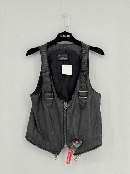 Pre - loved ERIN WASSON Black Zipper Size Medium Vest at Reems Closet