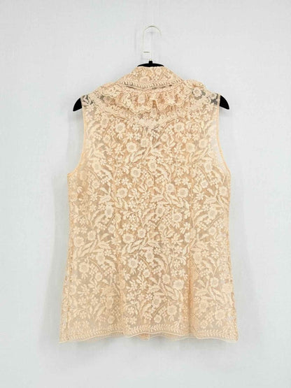 Pre - loved ERMANNO SCERVINO Beige Lace Size Medium Outfit Set at Reems Closet