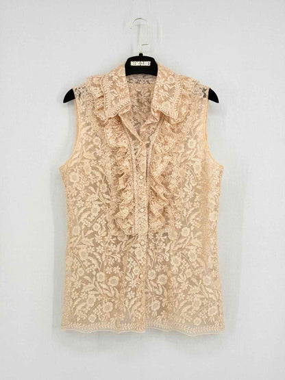 Pre - loved ERMANNO SCERVINO Beige Lace Size Medium Outfit Set at Reems Closet