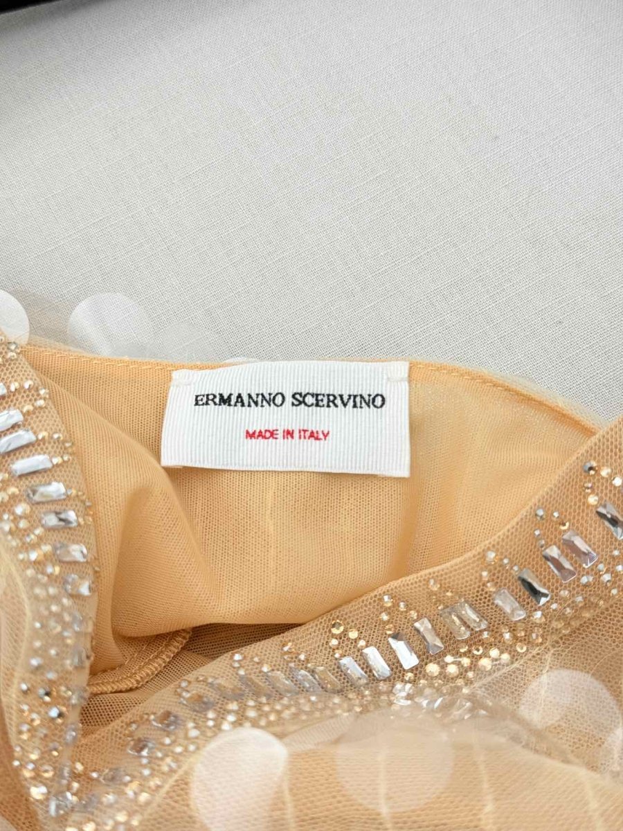 Pre - loved ERMANNO SCERVINO Beige Size Medium Midi Dress at Reems Closet