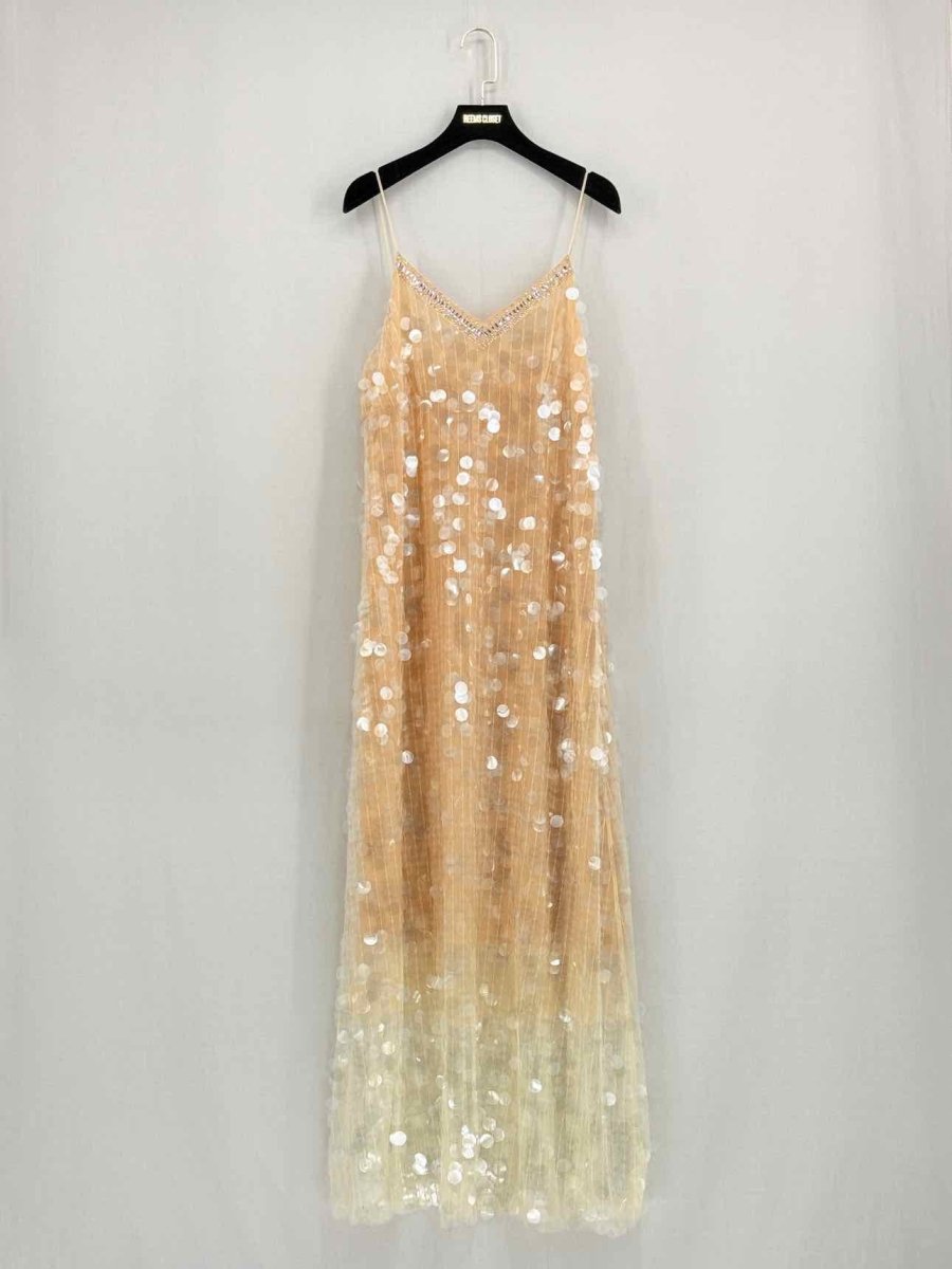 Pre - loved ERMANNO SCERVINO Beige Size Medium Midi Dress at Reems Closet