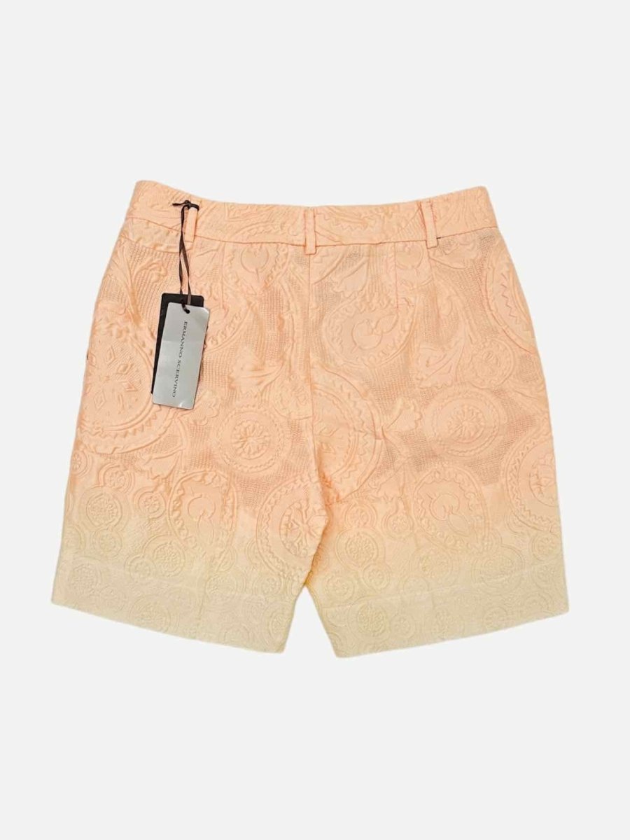 Pre - loved ERMANNO SCERVINO Bermuda Peach Jacquard Shorts at Reems Closet