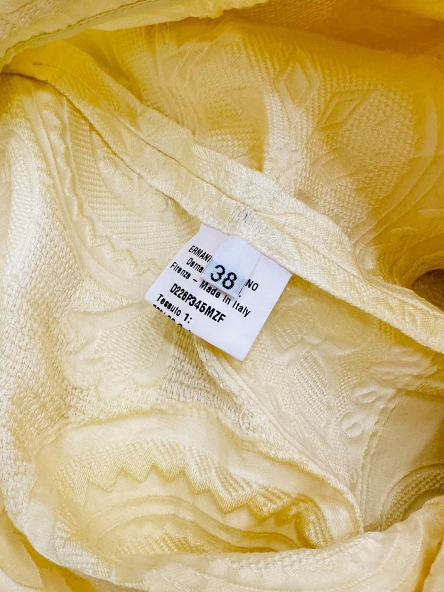 Pre - loved ERMANNO SCERVINO Bermuda Yellow Jacquard Shorts at Reems Closet