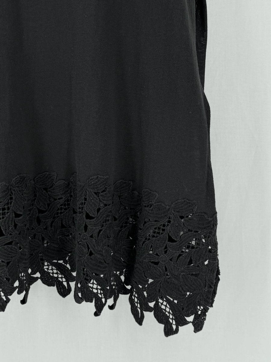 Pre - loved ERMANNO SCERVINO Black Lace Detail Size US 4 Top at Reems Closet