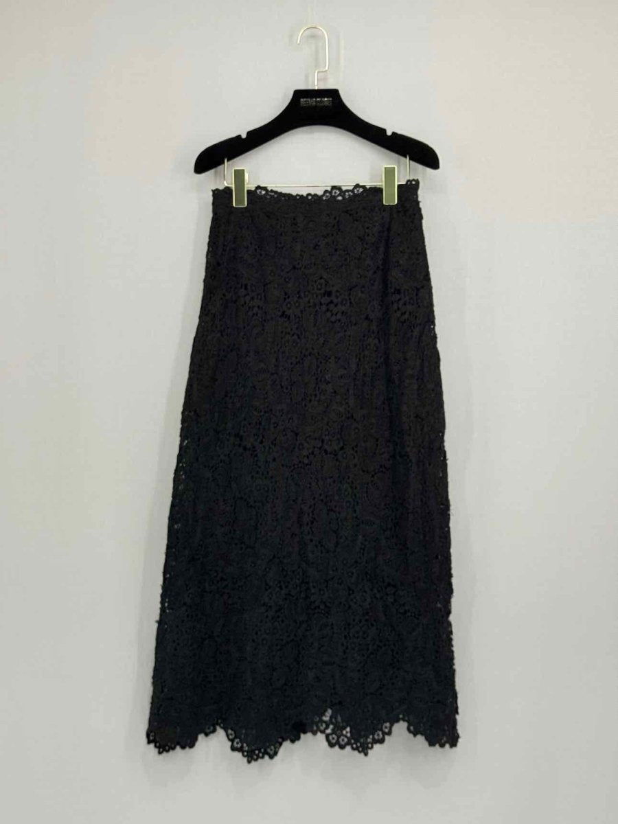 Pre - loved ERMANNO SCERVINO Black Lace Size Medium Midi Skirt at Reems Closet