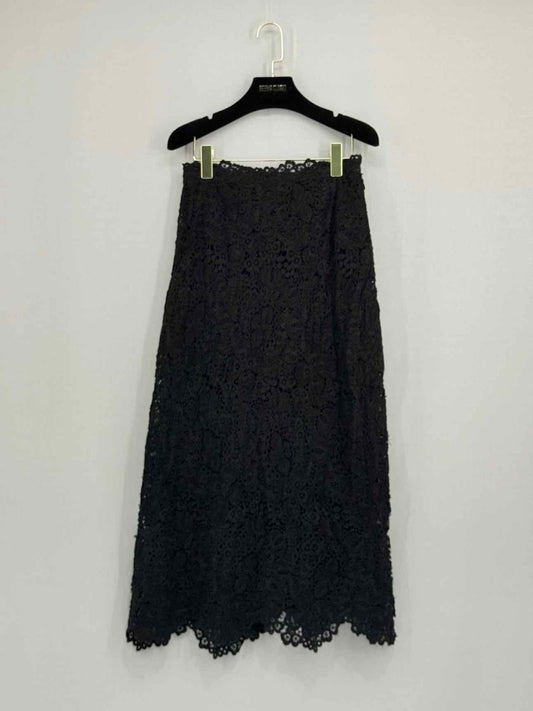 Pre - loved ERMANNO SCERVINO Black Lace Size Medium Midi Skirt at Reems Closet