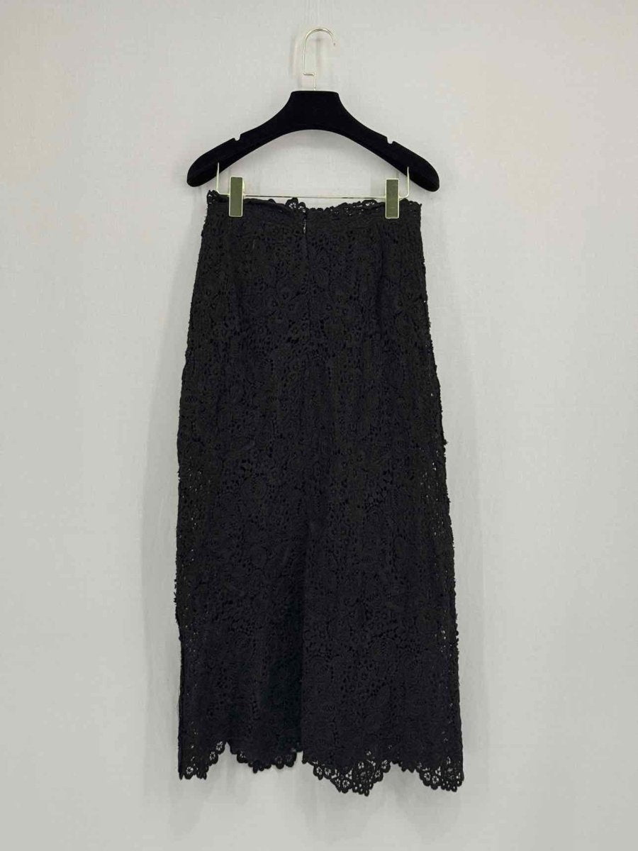 Pre - loved ERMANNO SCERVINO Black Lace Size Medium Midi Skirt at Reems Closet