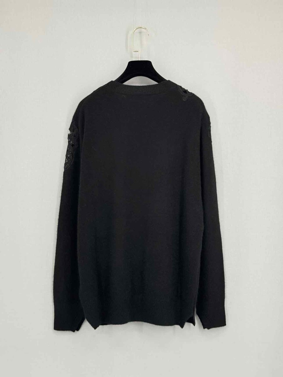 Pre - loved ERMANNO SCERVINO Black Lace Trim Size US 6 Sweater at Reems Closet