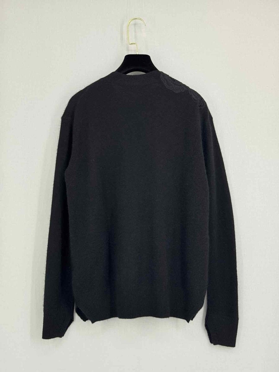 Pre - loved ERMANNO SCERVINO Black Lace Trim Size US 6 Sweater at Reems Closet