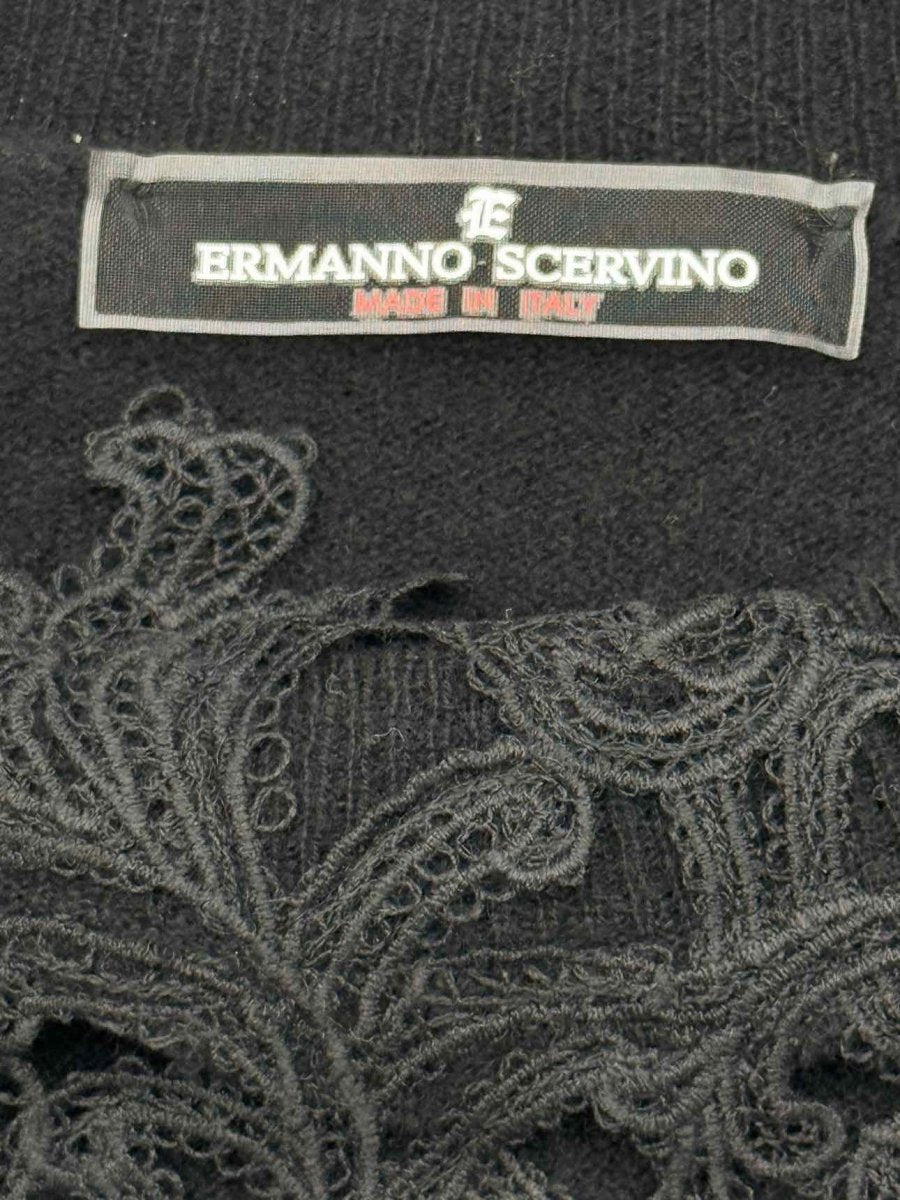 Pre - loved ERMANNO SCERVINO Black Lace Trim Size US 6 Sweater at Reems Closet