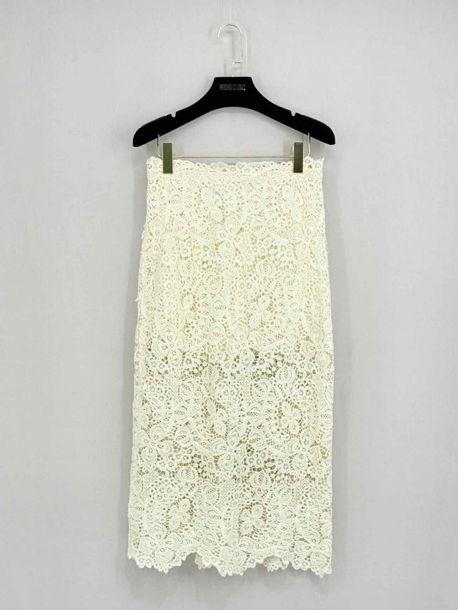 Pre - loved ERMANNO SCERVINO Cream Size Medium Knee Length Skirt at Reems Closet
