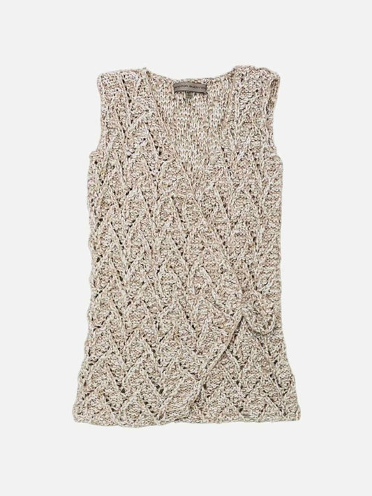 Pre - loved ERMANNO SCERVINO Knit Beige Top at Reems Closet