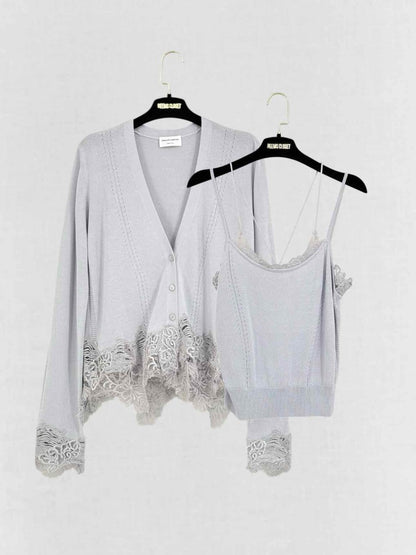 Pre - loved ERMANNO SCERVINO Lilac Size Medium Twinset at Reems Closet