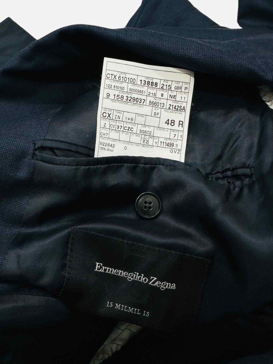 Pre - loved ERMENEGILDO ZEGNA Single Breasted Blue Suit 48 at Reems Closet