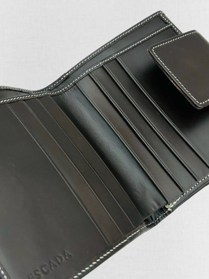 Pre - loved ESCADA Brown & Pink Compact Wallet at Reems Closet
