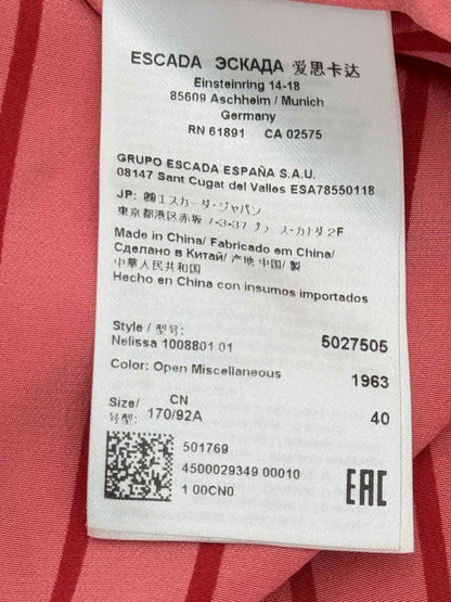 Pre - loved ESCADA Nelissa Pink w/ Red Size US 10 Shirt at Reems Closet