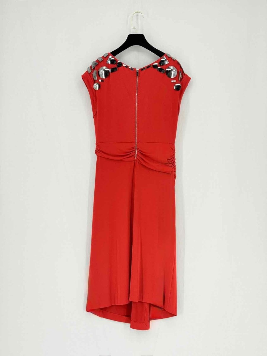 Pre - loved ESCADA Orange Size US 6 Knee Length Dress at Reems Closet