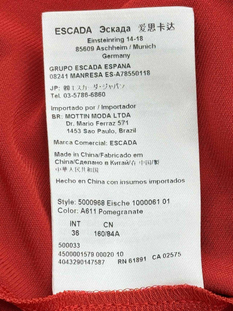 Pre - loved ESCADA Orange Size US 6 Knee Length Dress at Reems Closet