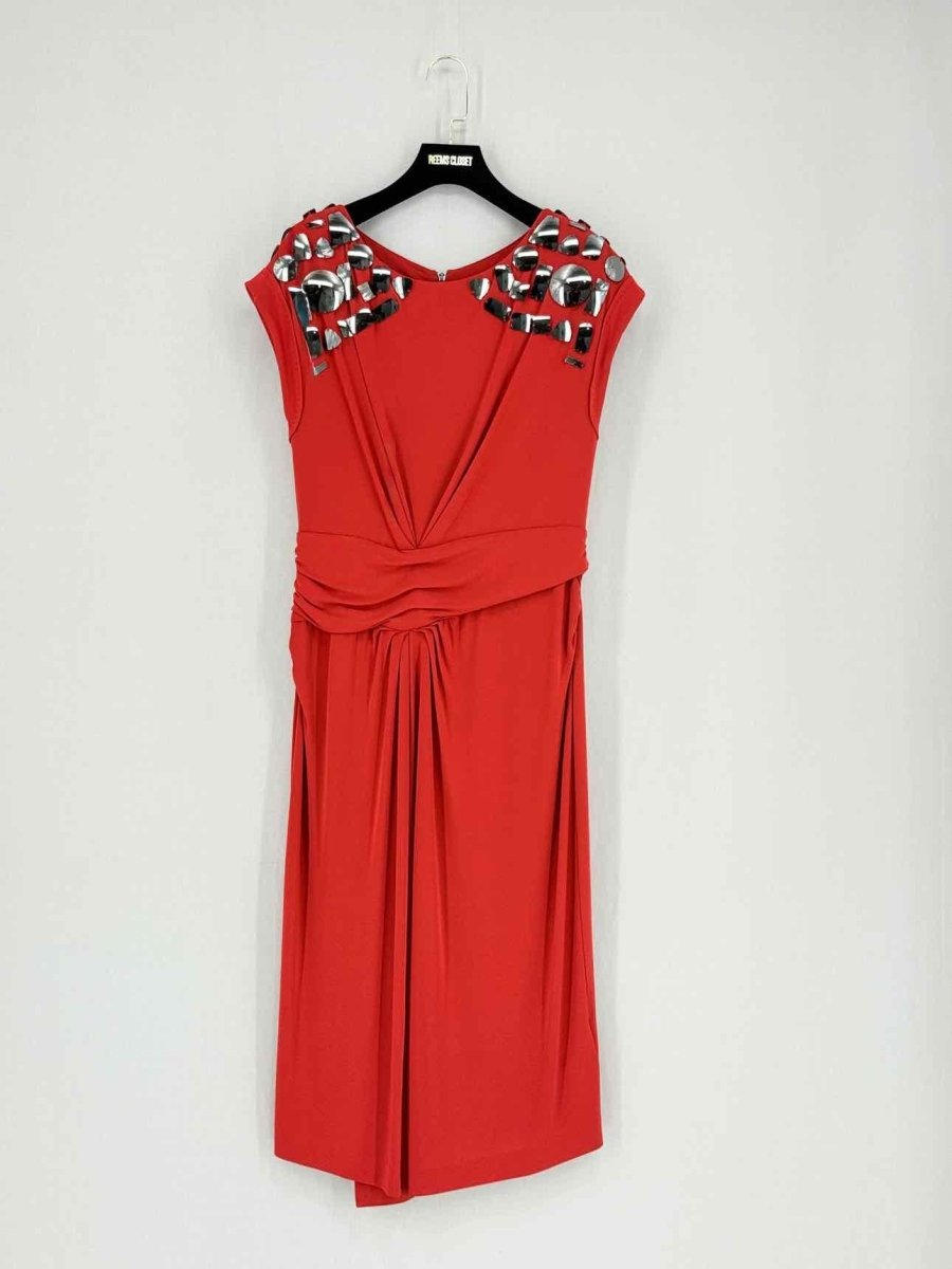 Pre - loved ESCADA Orange Size US 6 Knee Length Dress at Reems Closet