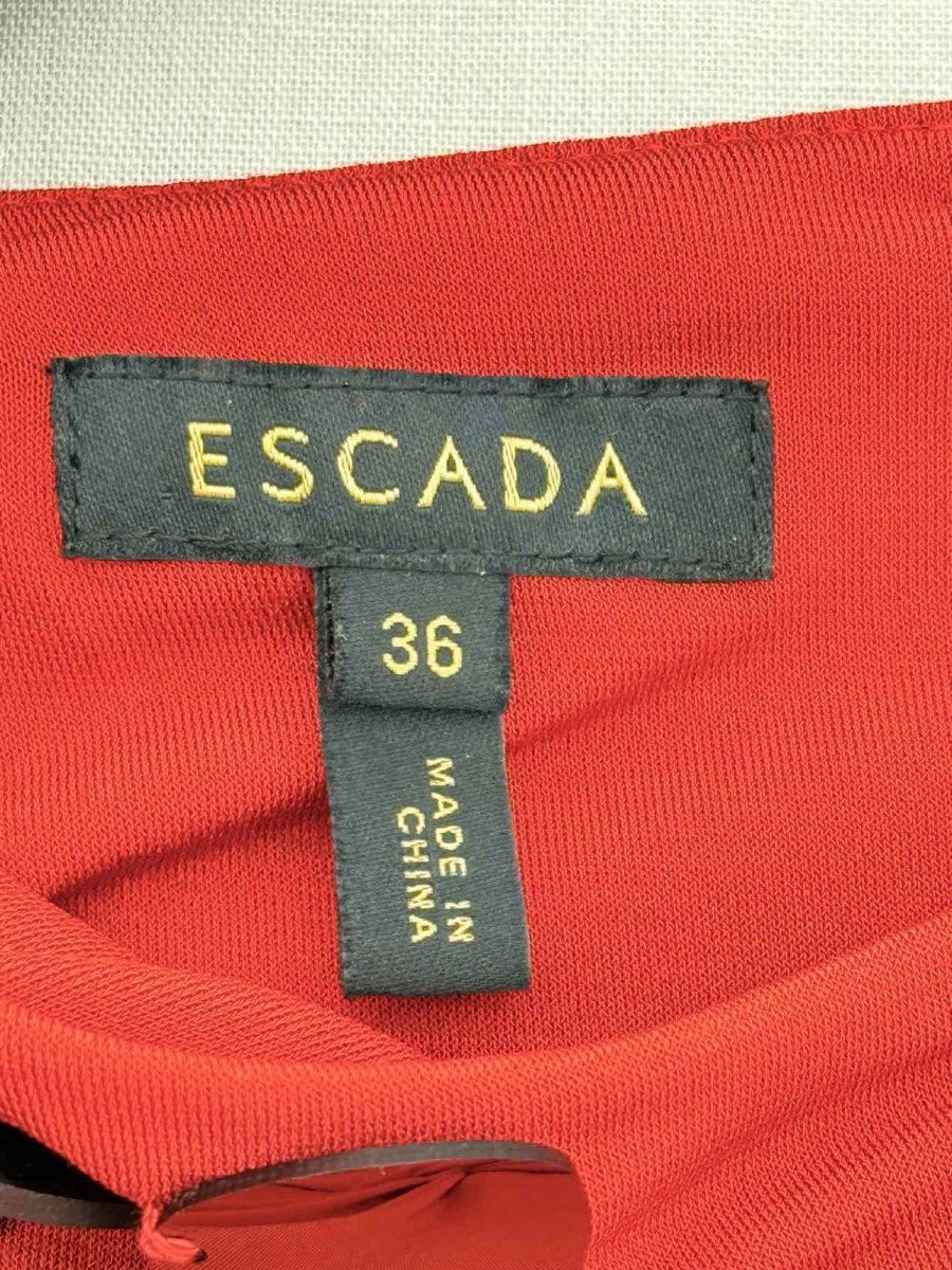 Pre - loved ESCADA Orange Size US 6 Knee Length Dress at Reems Closet