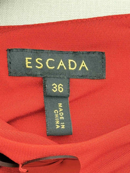 Pre - loved ESCADA Orange Size US 6 Knee Length Dress at Reems Closet