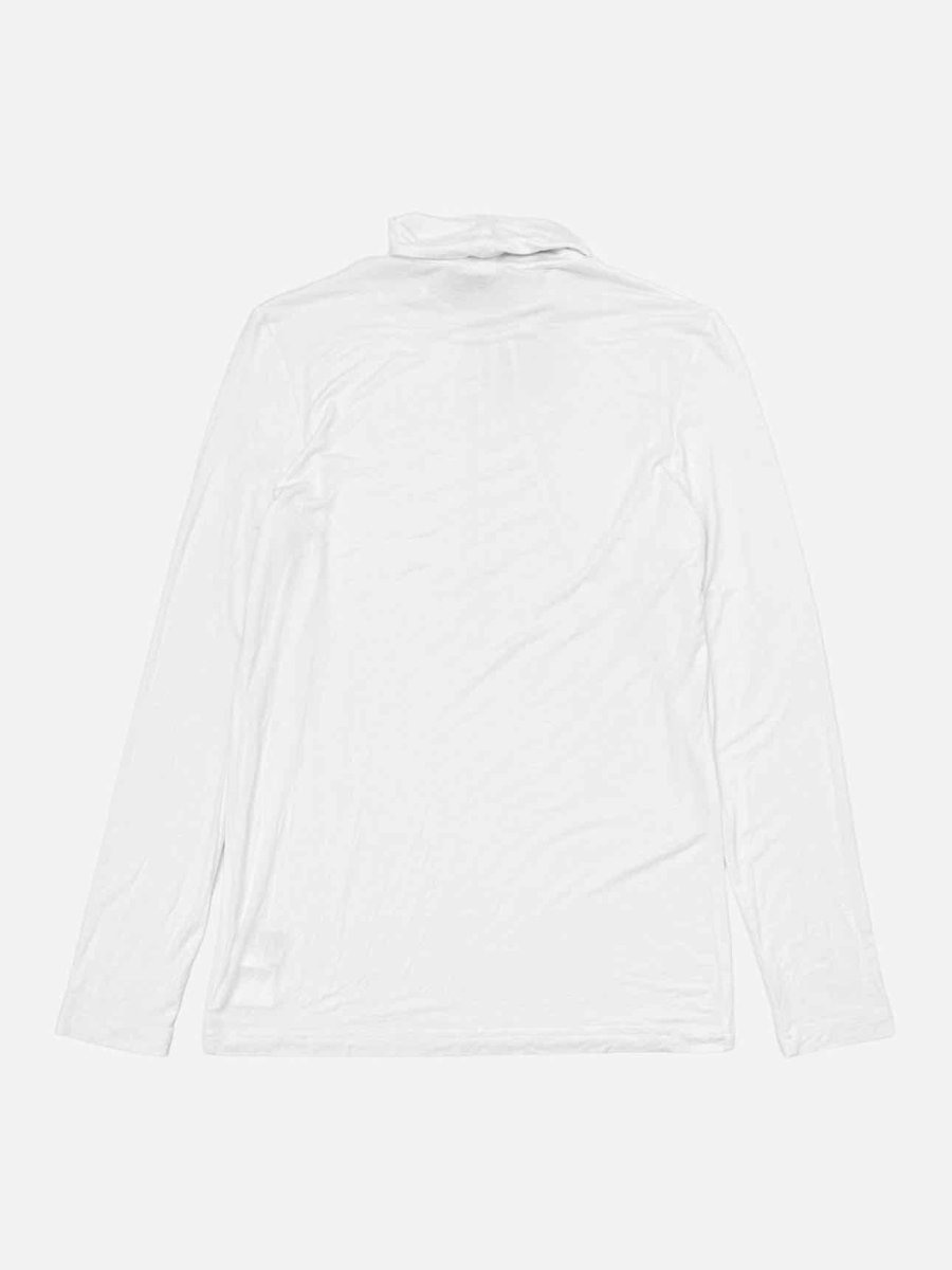 Pre-loved ESCADA Polo Neck White Long Sleeve Top from Reems Closet