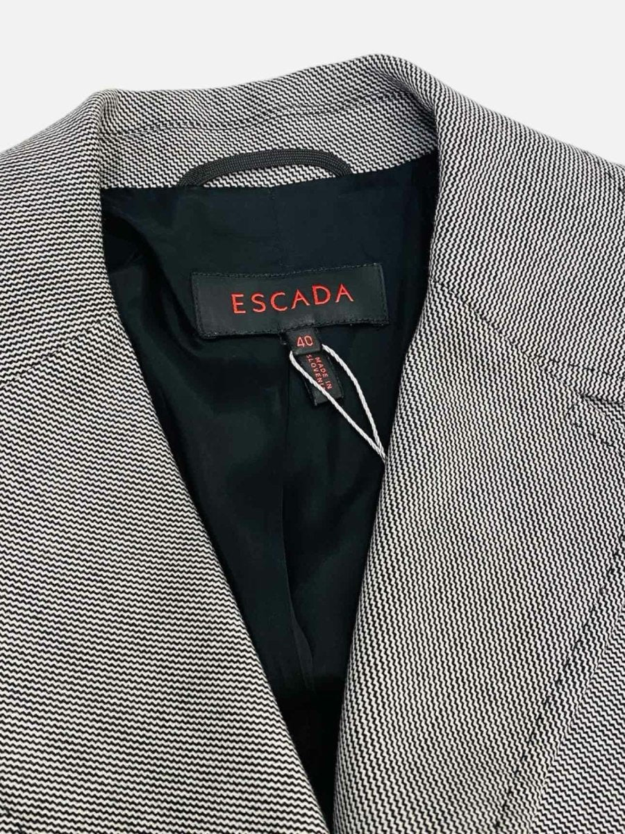 Pre - loved ESCADA Single Breasted Grey Size US 8 Jacket at Reems Closet