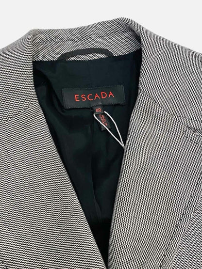 Pre - loved ESCADA Single Breasted Grey Size US 8 Jacket at Reems Closet