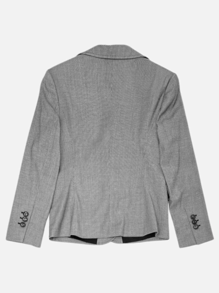 Pre - loved ESCADA Single Breasted Grey Size US 8 Jacket at Reems Closet