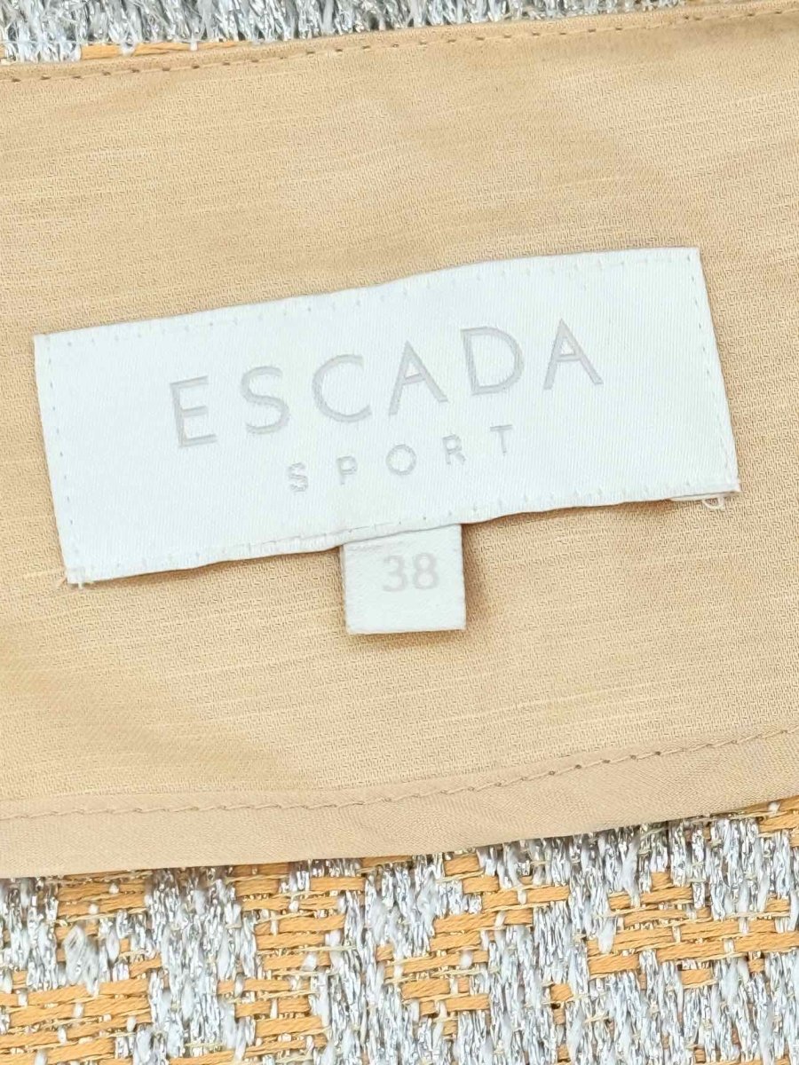 Pre - loved ESCADA Sport Beige & Silver Size US 6 Jacket at Reems Closet