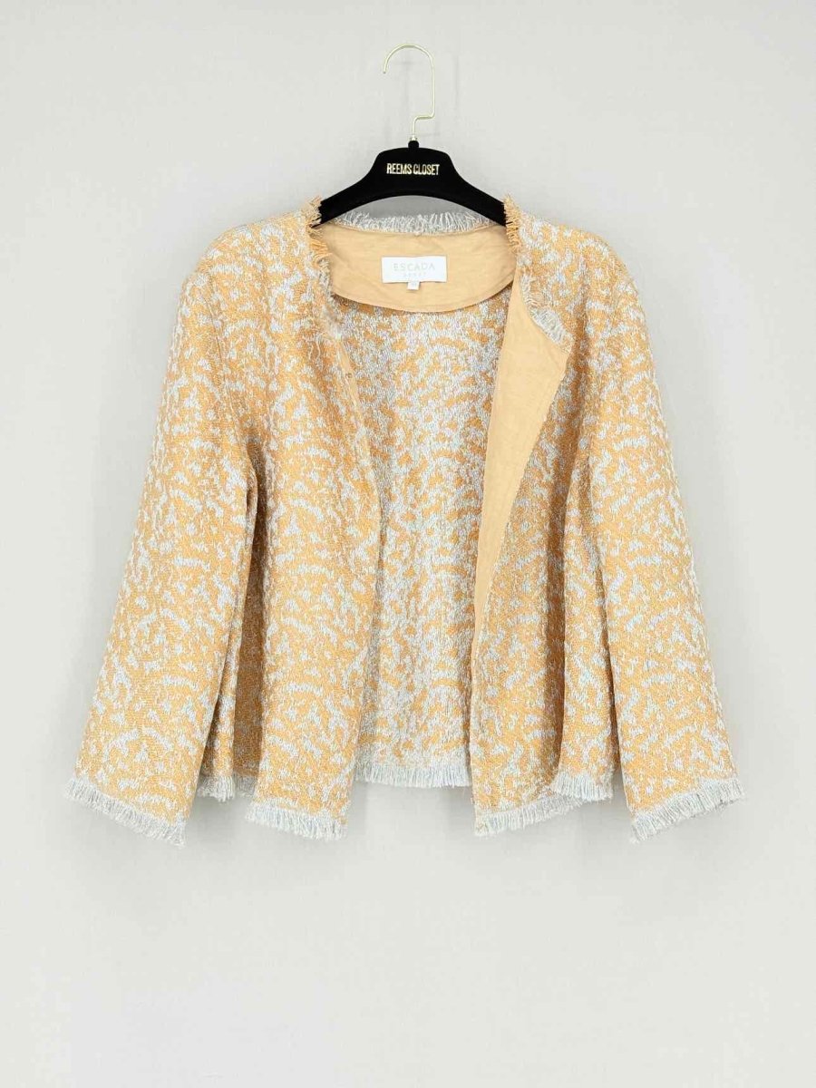 Pre - loved ESCADA Sport Beige & Silver Size US 6 Jacket at Reems Closet