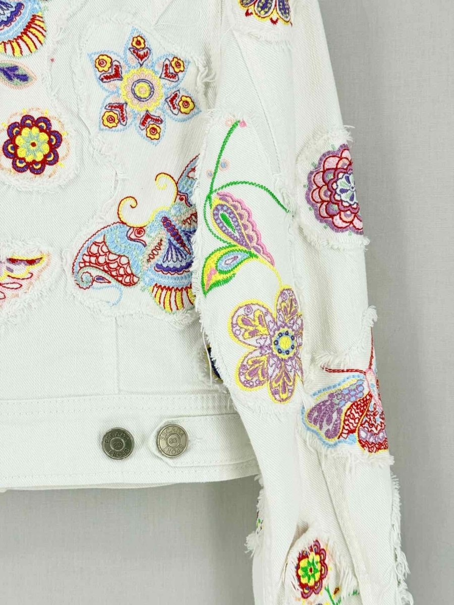 Pre - loved ESCADA SPORT White Multicolor Size US 4 Jacket at Reems Closet