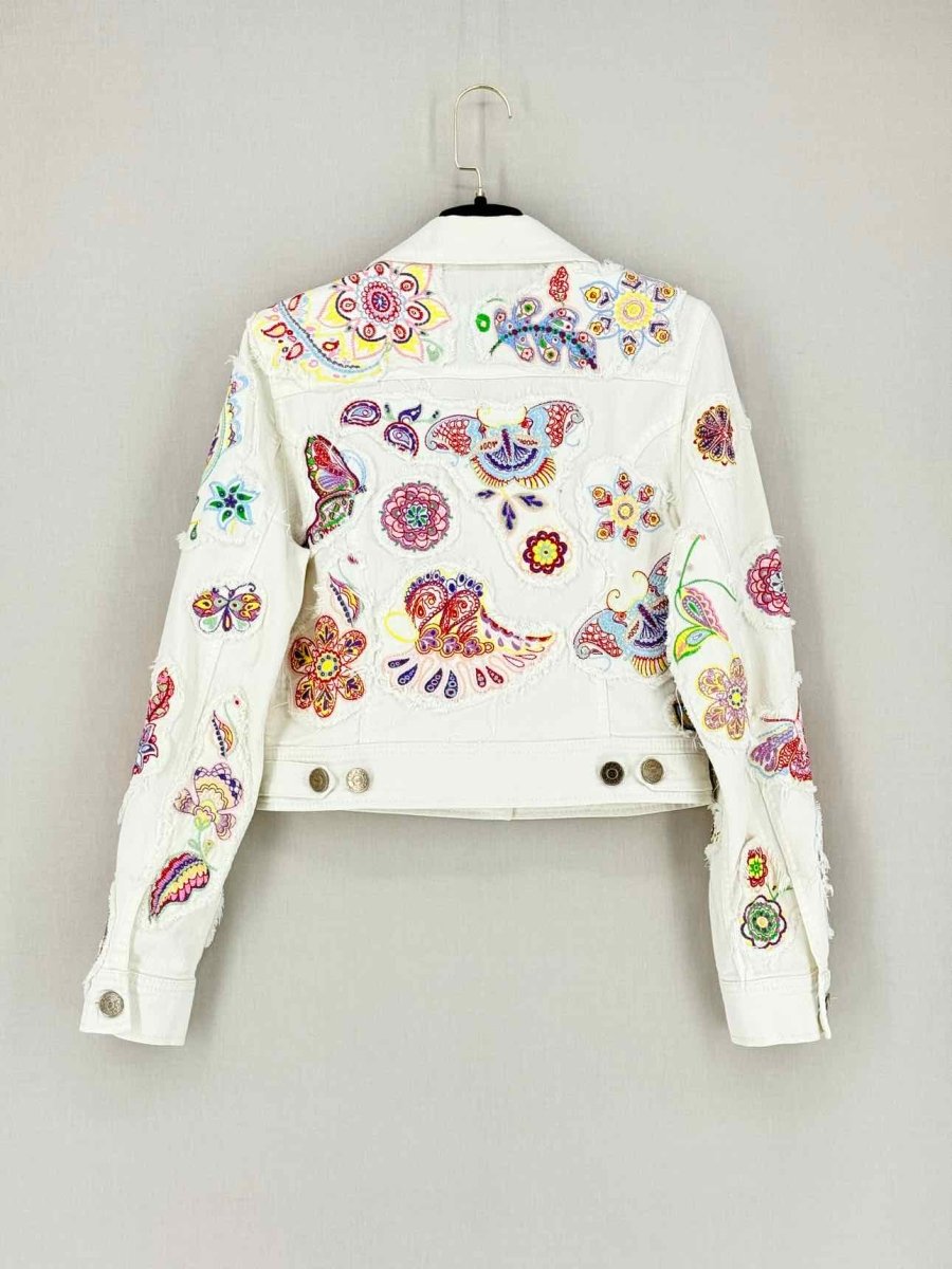Pre - loved ESCADA SPORT White Multicolor Size US 4 Jacket at Reems Closet