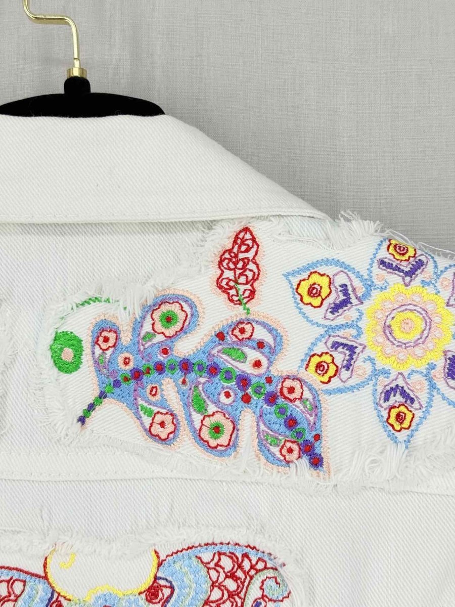 Pre - loved ESCADA SPORT White Multicolor Size US 4 Jacket at Reems Closet