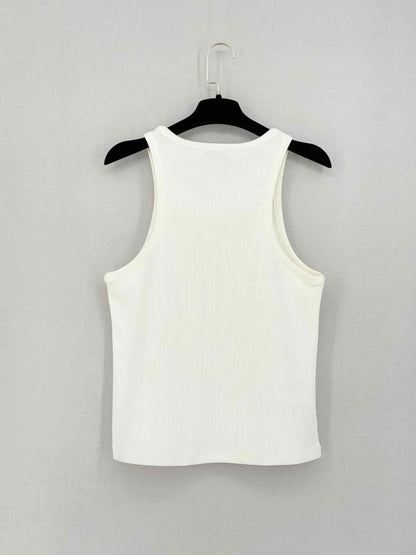 Pre-loved ESSE White Ribbed Size US 10 Tank Top at Reems Closet