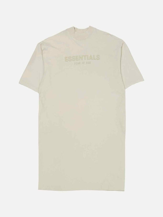 Pre - loved ESSENTIALS Off - white Logo T-Shirt Dress at Reems Closet